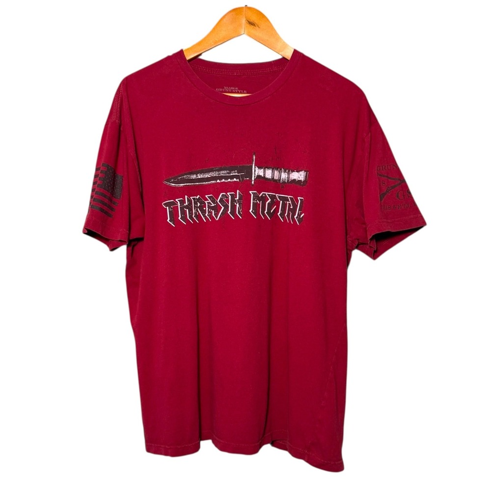 Grunt Style Thrash Metal Knife Graphic T Shirt Mens Size XLarge‎